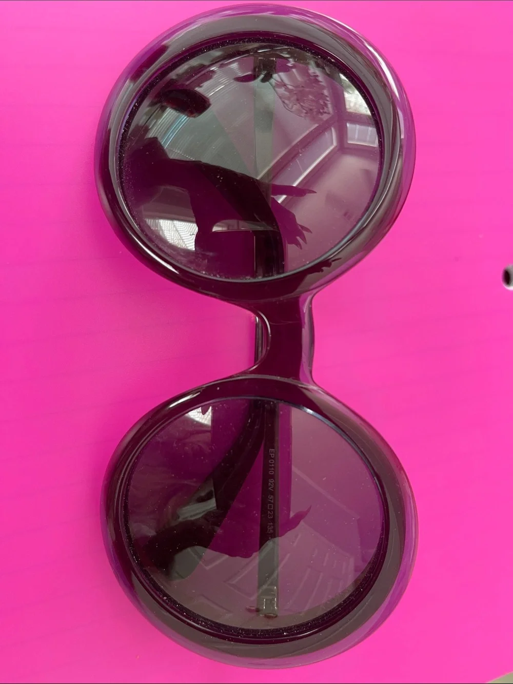 Emilio Pucci Pink Round Sunglasses with Purple Lenses